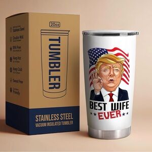 20oz Stainless Steel Travel Tumbler with Lid ‘Best Wife Ever’ - NEW